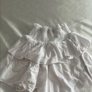 SHEIN Elegant White Smocked Skirt